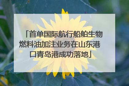 首单国际航行船舶生物燃料油加注业务在山东港口青岛港成功落地