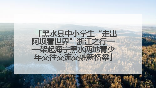 黑水县中小学生“走出阿坝看世界”浙江之行——架起海宁黑水两地青少年交往交流交融新桥梁