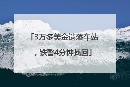 3万多美金遗落车站，铁警4分钟找回