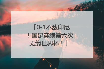 0-1不敌印尼！国足连续第六次无缘世界杯！