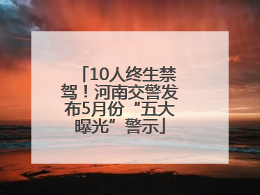 10人终生禁驾！河南交警发布5月份“五大曝光”警示