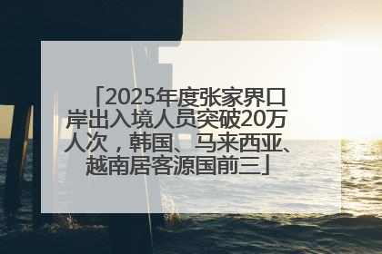 2025年度张家界口岸出入境人员突破20万人次，韩国、马来西亚、越南居客源国前三