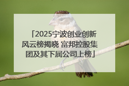 2025宁波创业创新风云榜揭晓 富邦控股集团及其下属公司上榜