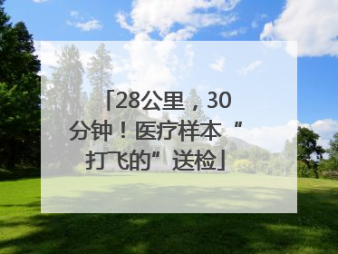 28公里，30分钟！医疗样本“打飞的”送检
