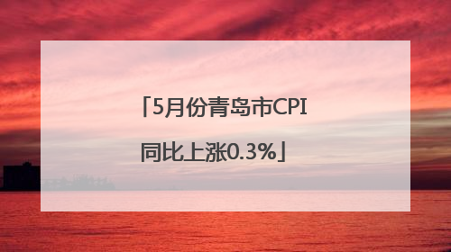5月份青岛市CPI同比上涨0.3%