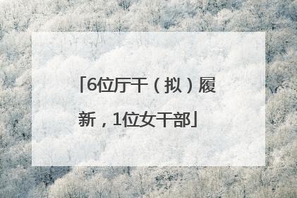6位厅干（拟）履新，1位女干部