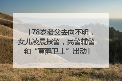 78岁老父去向不明，女儿凌晨报警，民警辅警和“黄鹤卫士”出动
